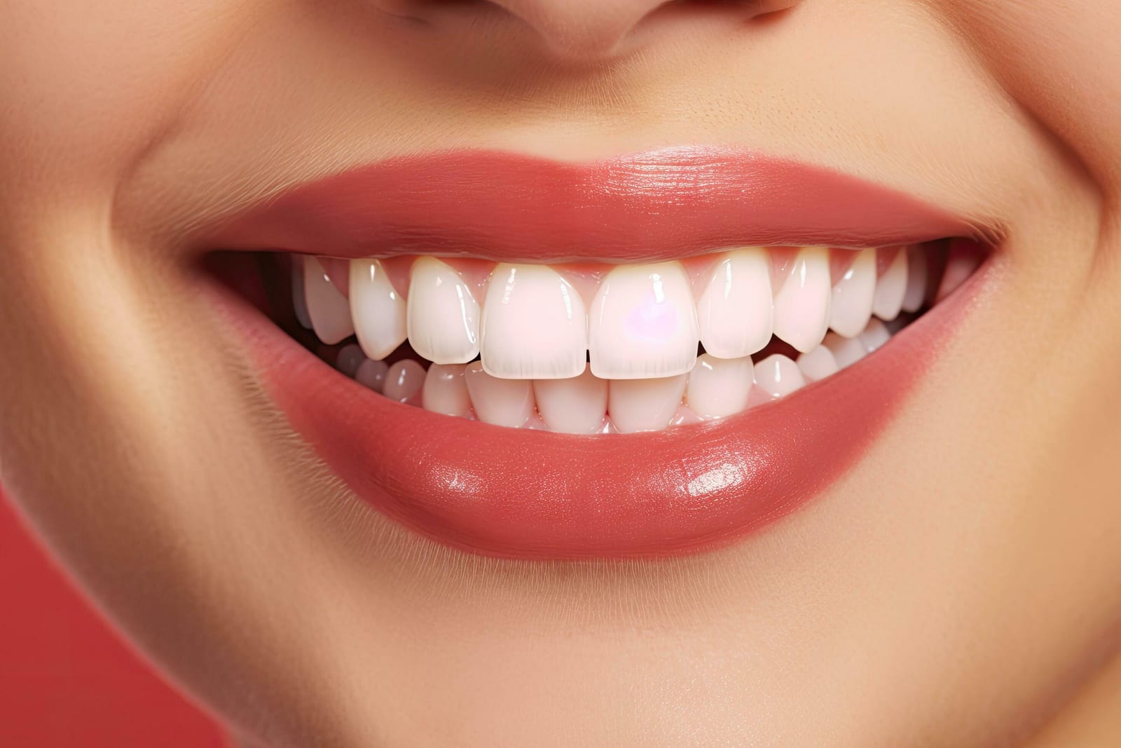 Primer plano de una sonrisa con dientes restaurados y encías sanas